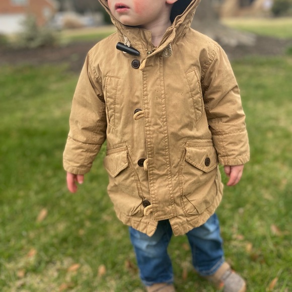 Gap Tan Hooded Utility Coat (Very Warm!) 18-24m - Picture 3 of 15